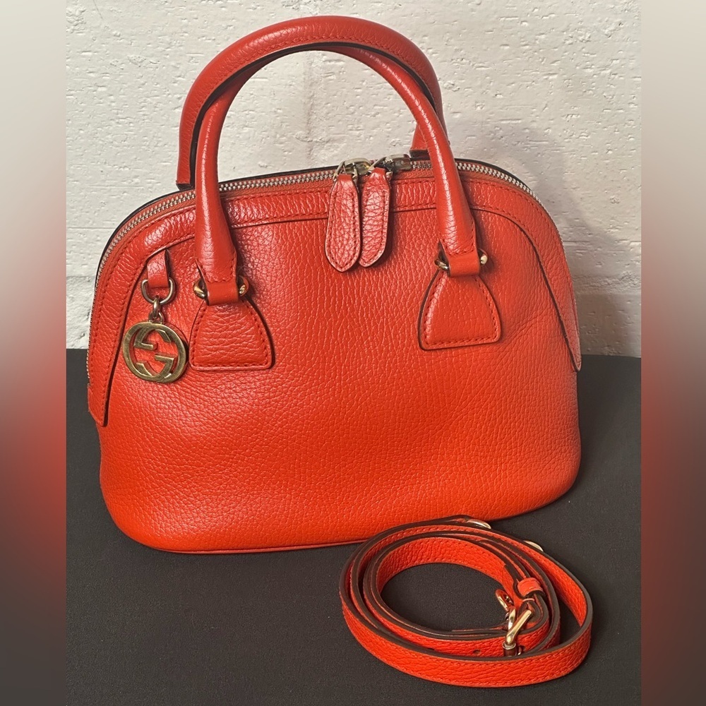 Gucci Mini Leather GG Charm‎ Dome Satchel/Crossbody - Picture 3 of 14